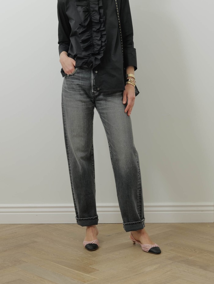 Jean gris en denim japonais - Nikko night prowler - Boro denim