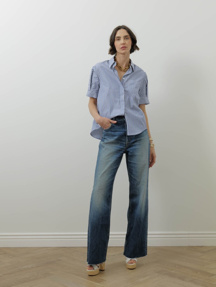 Jean en denim japonais - Kato high rise full lenght - Boro denim