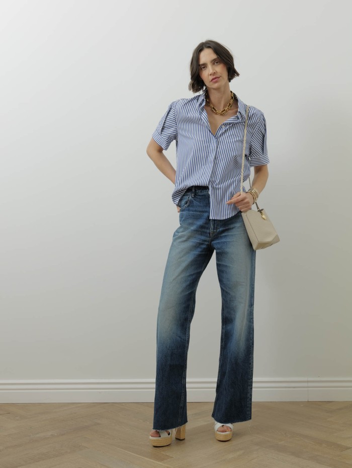 Jean en denim japonais - Kato high rise full lenght - Boro denim