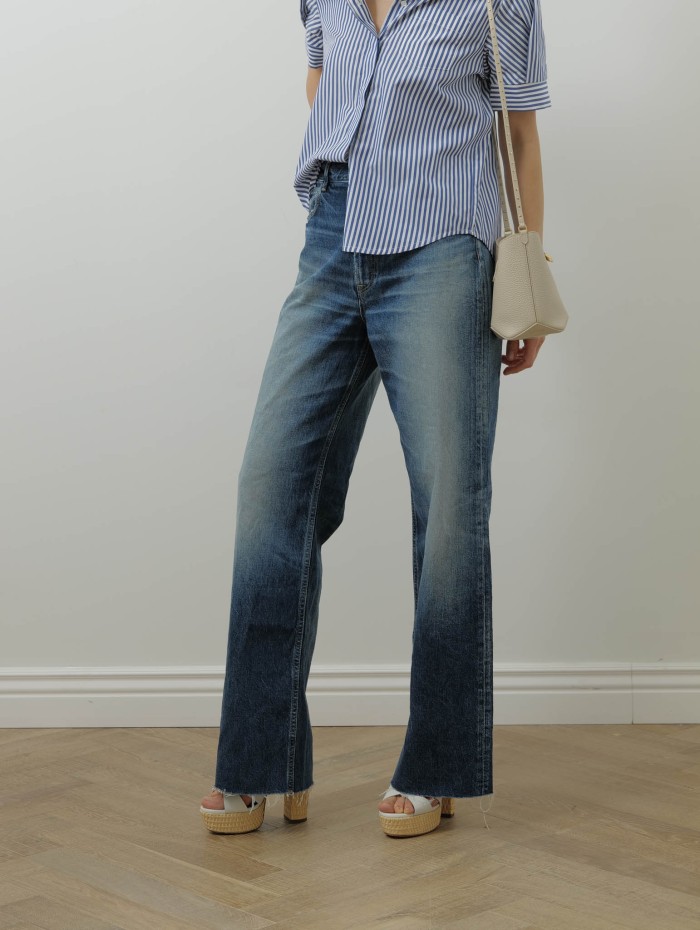 Jean en denim japonais - Kato high rise full lenght - Boro denim