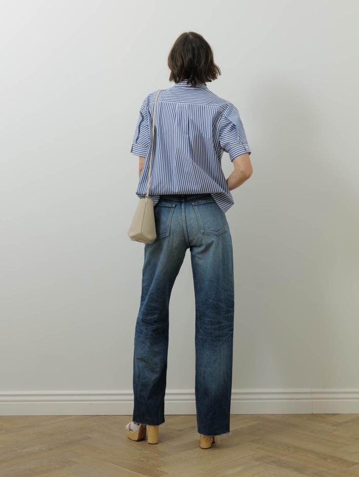Jean en denim japonais - Kato high rise full lenght - Boro denim