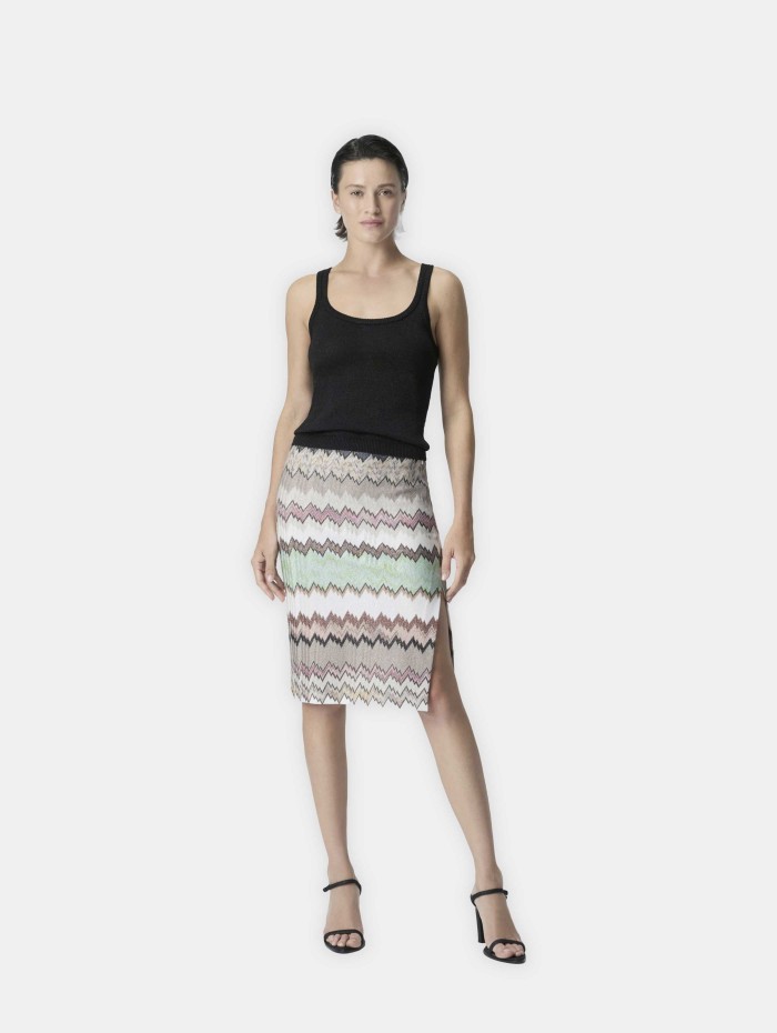 Jupe midi en viscose lamé - Missoni