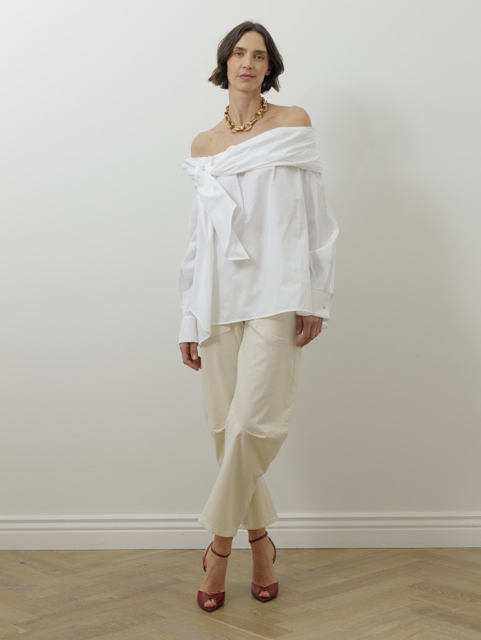 Chemisier blanc en coton - Curvone - Max Mara