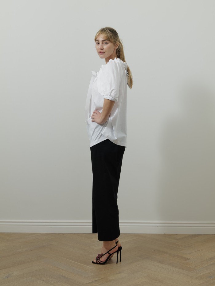 Haut en coton blanc avec noeud - Patou