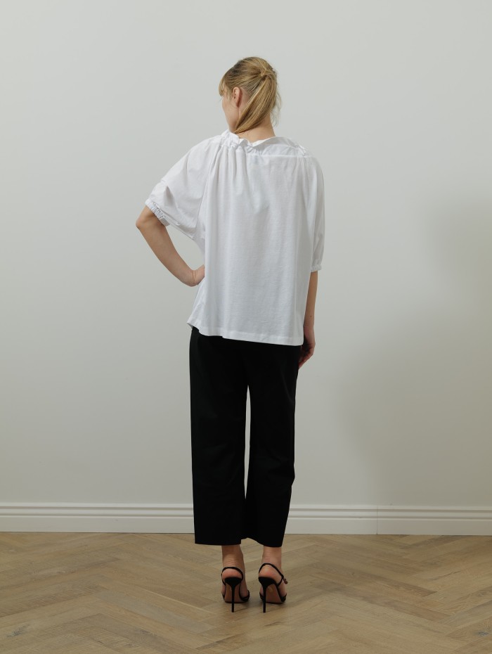 Haut en coton blanc avec noeud - Patou