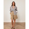 Chemise "La Pivoine" à fines rayures marron - Précieuse