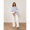 Chemise "La Pivoine" à fines rayures bleues - Rayonnante