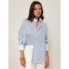 Chemise "La Pivoine" à fines rayures bleues - Rayonnante
