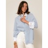 Chemise "La Pivoine" à fines rayures bleues - Rayonnante