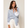 Chemise "La Pivoine" à fines rayures bleues - Rayonnante