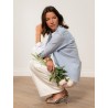 Chemise "La Pivoine" à fines rayures bleues - Rayonnante