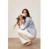 Chemise "La Pivoine" à fines rayures bleues - Rayonnante