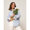 Chemise "La Pivoine" à fines rayures bleues - Rayonnante