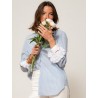Chemise "La Pivoine" à fines rayures bleues - Rayonnante