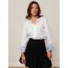 Chemise "La Pivoine" blanche et bleue - Ravissante
