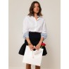 Chemise "La Pivoine" blanche et bleue - Ravissante