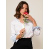 Chemise "La Pivoine" blanche et bleue - Ravissante
