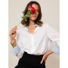 Chemise "La Pivoine" blanche et bleue - Ravissante