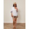 Chemise "La Pivoine" blanche et marron - Inspirante