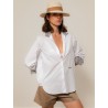 Chemise "La Pivoine" blanche et marron - Inspirante
