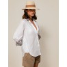 Chemise "La Pivoine" blanche et marron - Inspirante