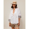 Chemise "La Pivoine" blanche et marron - Inspirante