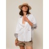 Chemise "La Pivoine" blanche et marron - Inspirante