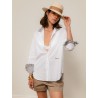Chemise "La Pivoine" blanche et marron - Inspirante