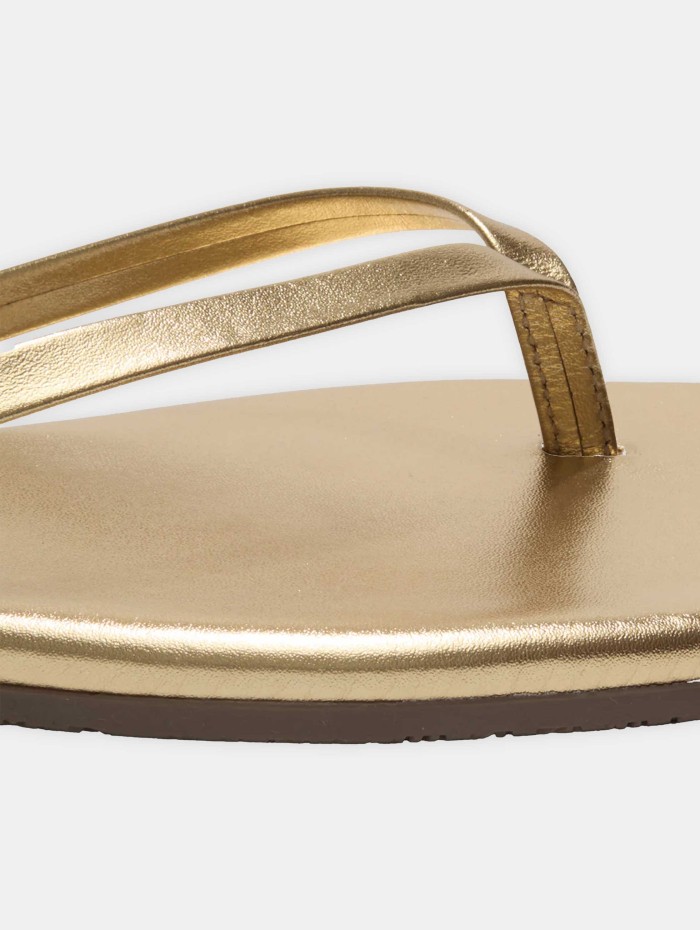 Tongs dorées à bout carré - Toe lily or - Tkees