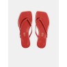 Tongs rouges vernies - Square toe lilly - Tkees