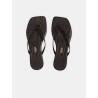 Tongs en cuir chocolat crocodile - Square toe croco - Tkees