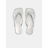 Tongs argentées à bout carré - Square toe lily mirror - Tkees