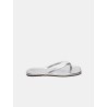 Tongs argentées à bout carré - Square toe lily mirror - Tkees
