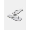 Tongs argentées à bout carré - Square toe lily mirror - Tkees