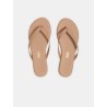 Tongs en cuir sable - Boyfriend - Tkees