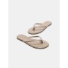 Tongs vernies en cuir sable - Glosses - Tkees