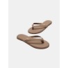 Tongs en cuir sable - Boyfriend - Tkees