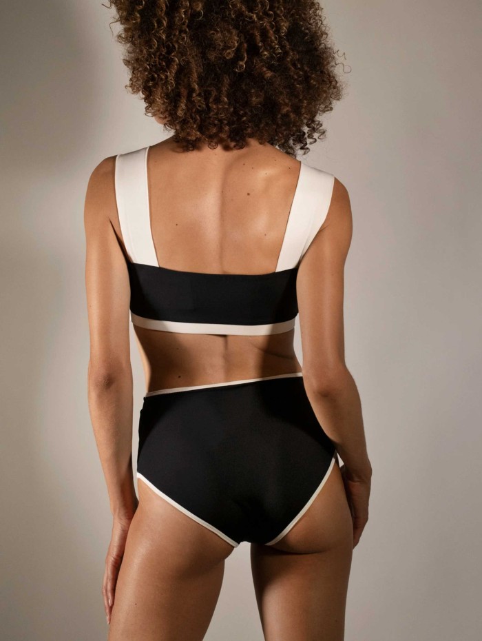 Maillot de bain noir et crème - Alma - Maiô Paris