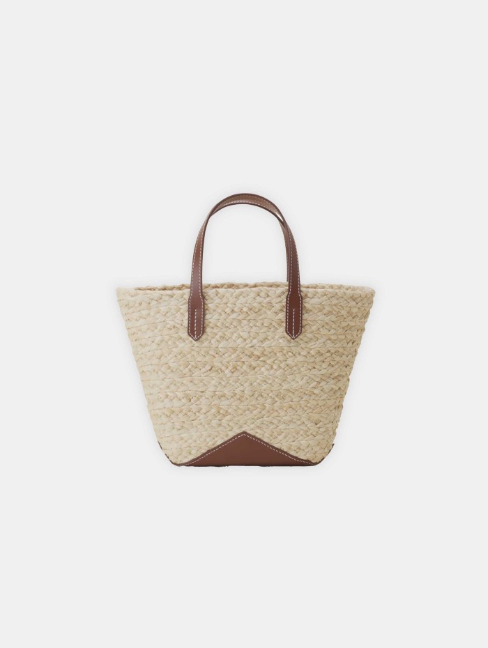 Sac en paille et en cuir - Catch - Lanvin