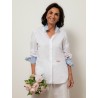 Chemise "La Pivoine" blanche et bleue - Ravissante
