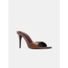 Mules à talons en cuir chocolat - Lidylle 85 - Maison Ernest