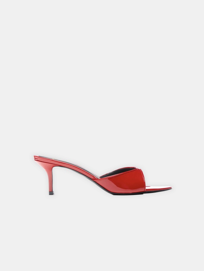 Mules en cuir vernis rouge - Lidylle 55 - Maison Ernest