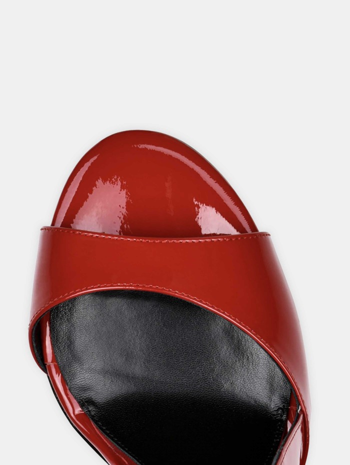 Sandales à talons vernis rouge - Flavien 100 - Maison Ernest