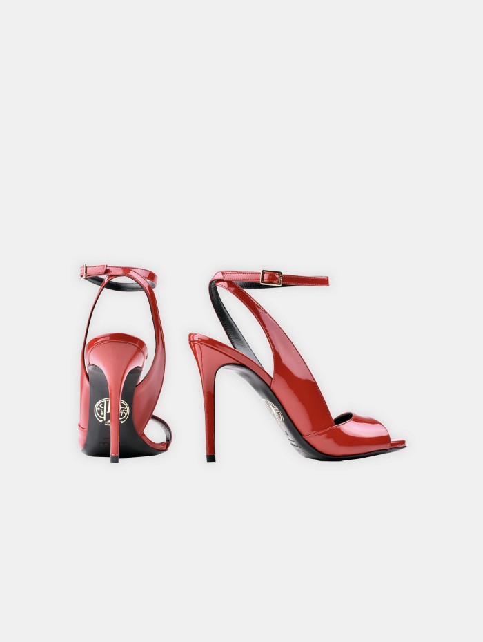 Sandales à talons vernis rouge - Flavien 100 - Maison Ernest