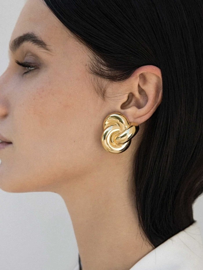 Boucles d'oreilles maxi noeud or XL - Genna - Vivynrosa