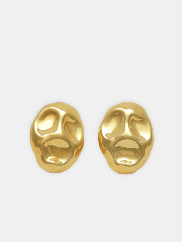 Boucles d'oreilles ovales martelées - Greta - Vivynrosa