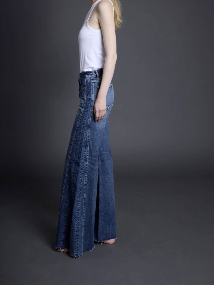 Jean wild leg en denim japonais - Katano wild horses - Boro denim