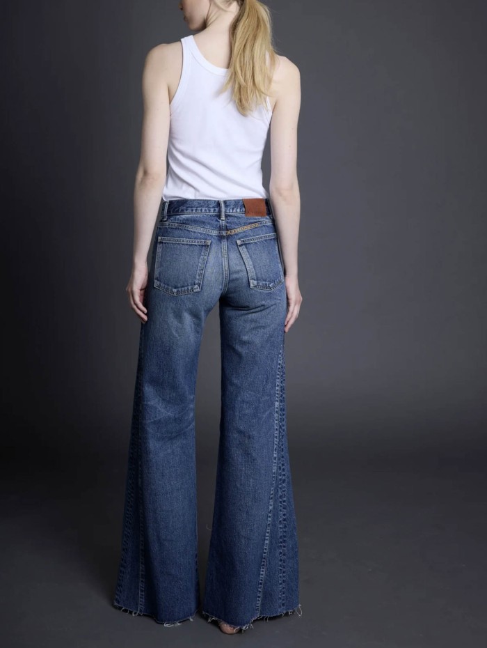 Jean wild leg en denim japonais - Katano wild horses - Boro denim