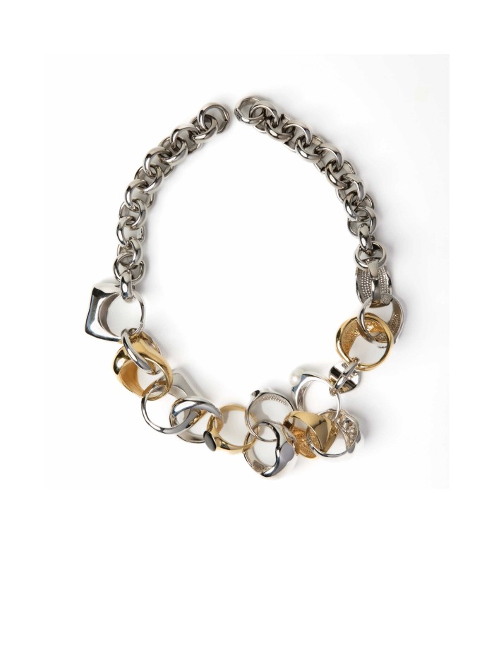 Collier anneaux entrelacés bicolore - Venus - Vivynrosa