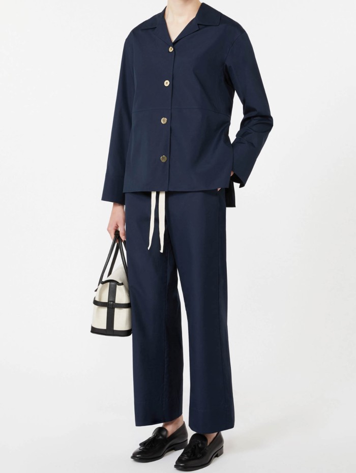 Pantalon en coton droit navy - Smmargento - Max Mara